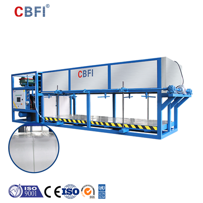 ماكينة صنع قوالب الثلج من الفولاذ المقاوم للصدأ يتم التحكم فيها بواسطة PLC، مبردة بالهواء/الماء 3-200سعة طن/يوم