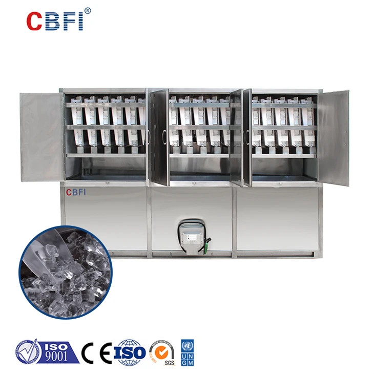 آلة صنع الثلج بالمياه المالحة على شكل مكعبات ثلج مربعة مع ماكينة صنع الثلج 1-20 طن/24 ساعة